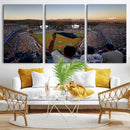 Dodger Stadium Sunset Game Triple Canvas Wall Art - Los