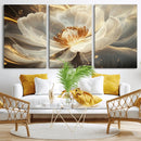 Gold Floral Wall Art Canvas Print, Framed Modern Flower Art by MyGreatCanvas | Canvas Wall Art Prints | Photo Prints & Wall Decor