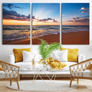 Golden Hour Beach Sunset Wall Art | Canvas Print | Ready to