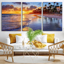 Serene Beach Sunset Wall Art Canvas- Coastal Seascape Print
