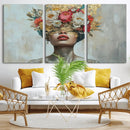 Golden Petal Wall Art Canvas Print - Silhouette Woman Wall by MyGreatCanvas | Canvas Wall Art Prints | Photo Prints & Wall Decor