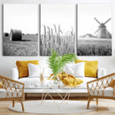 Vintage Farmhouse Black and White Triptych Wall Art – Giclee