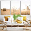 Vintage Farmhouse Triptych Wall Art – Giclée Canvas