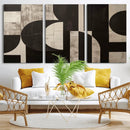Abstract Brown Wabi Sabi Canvas Print Set – Minimalist
