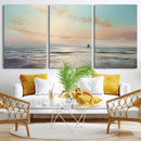 Abstract Ocean Wall Art -  Boat Wall Art Canvas Print
