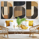 Modern Brown Wabi Sabi Wall Art Canvas Print Set – Framed