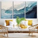Ocean Wave Canvas Wall Art Print – Coastal Living Room Large