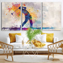 Watercolor Golf Swing Wall Art Canvas Print | Vibrant