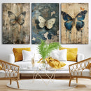 Butterfly Wall Art Trio | Vintage Butterfly Canvas Print | by MyGreatCanvas | Canvas Wall Art Prints | Photo Prints & Wall Decor