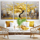 Golden Tree Canvas Print | Abstract Wall Art for Modern