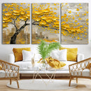 Yellow Blossom Tree Canvas Wall Art - Floral Abstract Modern