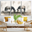 Chines Ink Style Vintage Horses Wall Art Canvas Print for by MyGreatCanvas | Canvas Wall Art Prints | Photo Prints & Wall Decor