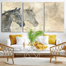 Abstract Horse Canvas Print | Modern Farmhouse Wall Art |