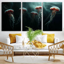 Abstract Jellyfish Wall Art Canvas Print