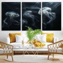 Jellyfish Wall Art Canvas Print, Elegant Wall Decor