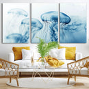 Blue Jellyfish Wall Art Canvas Print