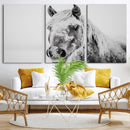 White Horse Wall Art | Ready to Hang and Framed | Winter