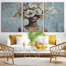 Golden Petal Wall Art - Petal Silhouette Woman Wall Art by MyGreatCanvas | Canvas Wall Art Prints | Photo Prints & Wall Decor