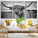 Scottish Highland Cow Wall Art Canvas Print | Ready to Hang