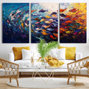 Vibrant Abstract Fish Swarm Art – Colorful Fish Inspired