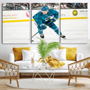 San Jose Sharks Ice Hockey Player Wall Art Canvas Print