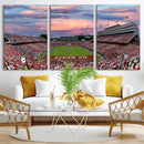 Carter-Finley Stadium Art Sunset Game Triple Canvas Wall Art by MyGreatCanvas | Canvas Wall Art Prints | Photo Prints & Wall Decor