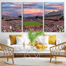 Carter-Finley Stadium Art Sunset Game Triple Canvas Wall Art