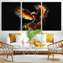Fiery Phoenix Canvas Print | Ready to Hang Wall Art | Bold