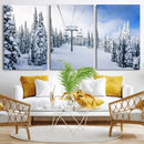 Winter Ski Lift Wall Art Print - Landscape Wall Art | Snowy