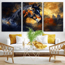 Abstract Horse Art Print - Abstract Canvas Wall Art |