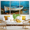 Vintage Boat on Tranquil Waters | Coastal Wall Art for
