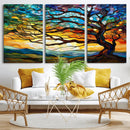 Vibrant Mosaic Tree of Life Wall Art | Stained Glass Style