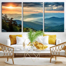 Sunrise Over Mountain Range Wall Art Canvas Print, Farmhouse