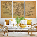 Middle Earth Map Canvas Wall Art – Vintage Fantasy Map