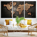 World Map Canvas Print – Framed Travel Map Wall Art for