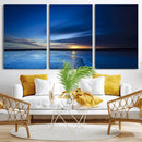 Blue Sunset Ocean Canvas Wall Art Print – Serene Coastal by MyGreatCanvas | Canvas Wall Art Prints | Photo Prints & Wall Decor