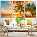 Tropical Sunset Beach Canvas Wall Art Print – Vibrant Palm by MyGreatCanvas | Canvas Wall Art Prints | Photo Prints & Wall Decor