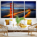 Large Wall Art San Francisco Canvas Print - Wonderful Golden