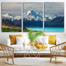 Mount Cook and Lake Pukaki Canvas Wall Art Print – Majestic by MyGreatCanvas | Canvas Wall Art Prints | Photo Prints & Wall Decor