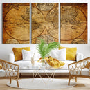 Vintage World Map Canvas Print – Antique Push Pin Travel by MyGreatCanvas | Canvas Wall Art Prints | Photo Prints & Wall Decor