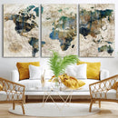 Framed Vintage World Map Wall Art – Abstract Map Canvas by MyGreatCanvas | Canvas Wall Art Prints | Photo Prints & Wall Decor