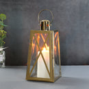 12''H Stainless Steel Decorative Lantern (Trapezoid)