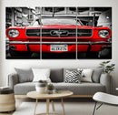 Red Mustang Car Wall Art – Framed Classic Vehicle Canvas by MyGreatCanvas | Canvas Wall Art Prints | Photo Prints & Wall Decor