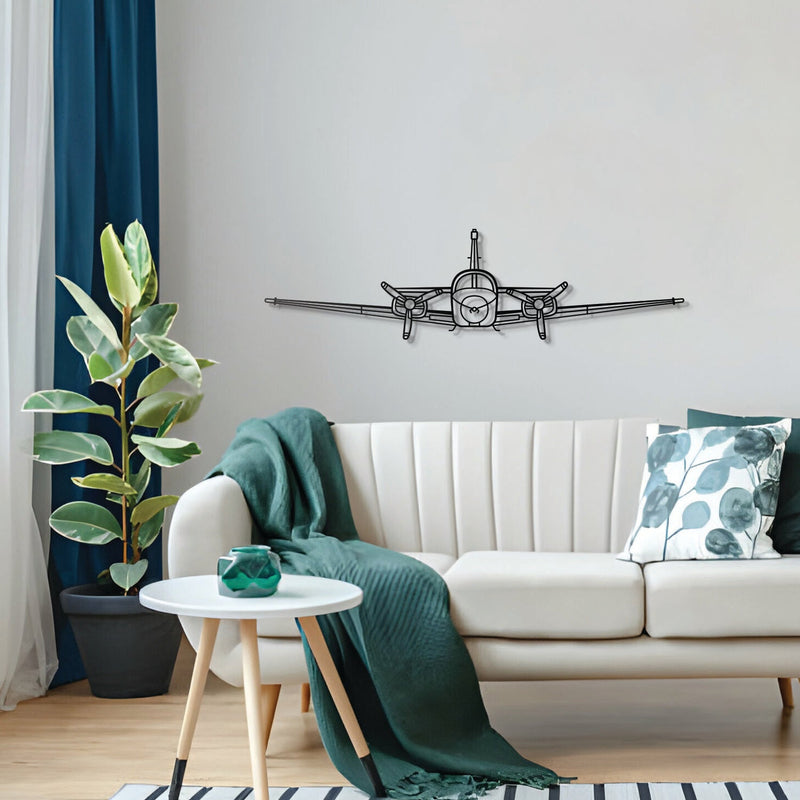 B55 Baron Front Metal Aircraft Wall Art - NCP0465