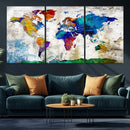 World Map Canvas Print – Framed Travel Map Wall Art for by MyGreatCanvas | Canvas Wall Art Prints | Photo Prints & Wall Decor