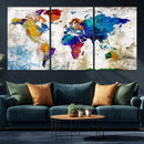 World Map Canvas Print – Framed Travel Map Wall Art for by MyGreatCanvas | Canvas Wall Art Prints | Photo Prints & Wall Decor
