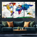 World Map Canvas Print – Detailed Map of the World Wall Art