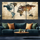 World Map Canvas Print – Detailed Map of the World Wall Art by MyGreatCanvas | Canvas Wall Art Prints | Photo Prints & Wall Decor