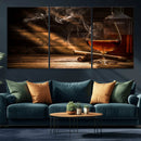 Whiskey and Cigar Wall Art Canvas Print by MyGreatCanvas | Canvas Wall Art Prints | Photo Prints & Wall Decor