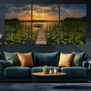 Lake and Flower Wall Art Canvas Print